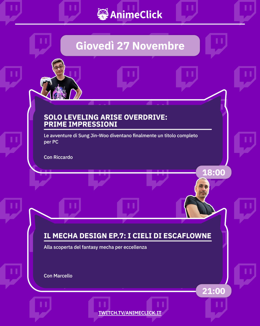 AnimeClick su Twitch: programma dal 24 al 30 novembre